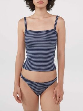 NWT Cou Cou The Baby Tank in Navy French Stripe Cotton Jersey